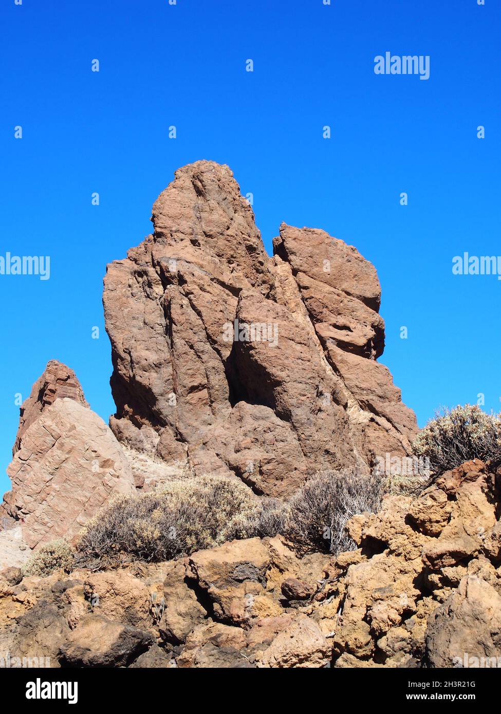 Volcan et formation de rochers dans le parc national de teide à ténérife Banque D'Images