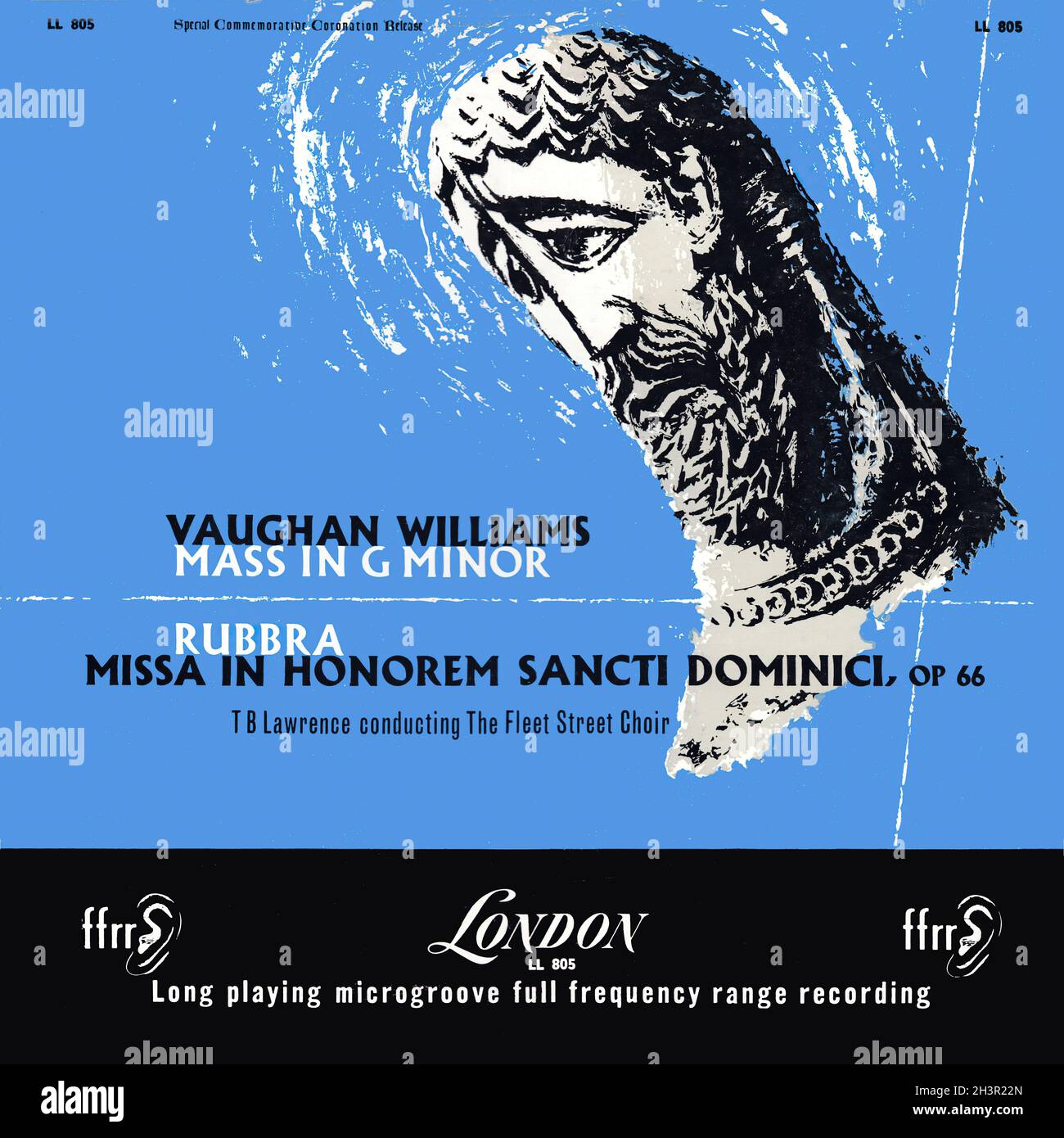 Vaughan Williams et Rubbra - masses - Lawrence London mono - musique classique Vintage Vinyl Record Banque D'Images