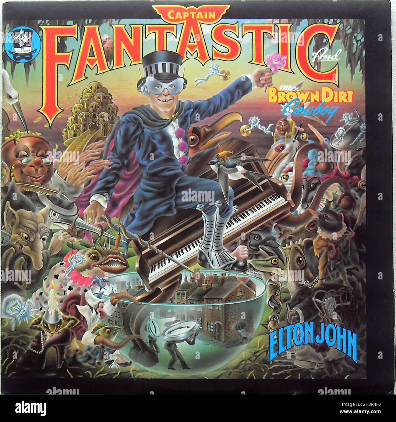 Elton John 1975 Captain Fantastic LP Record Album Original Vintage Vinyl Sleeve A Banque D'Images