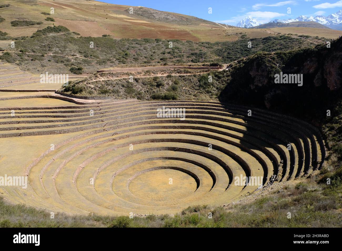 Pérou Moray - site archéologique Inca avec terrasses concentriques Banque D'Images