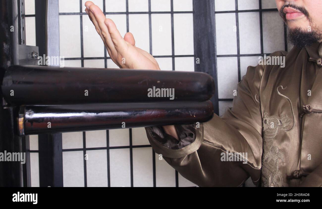 Aile Chun Dummy en bois Banque D'Images