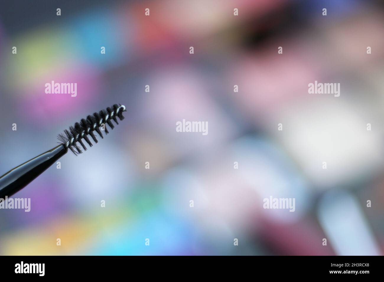 Palettes de pigments cosmétiques avec pinceaux Banque D'Images