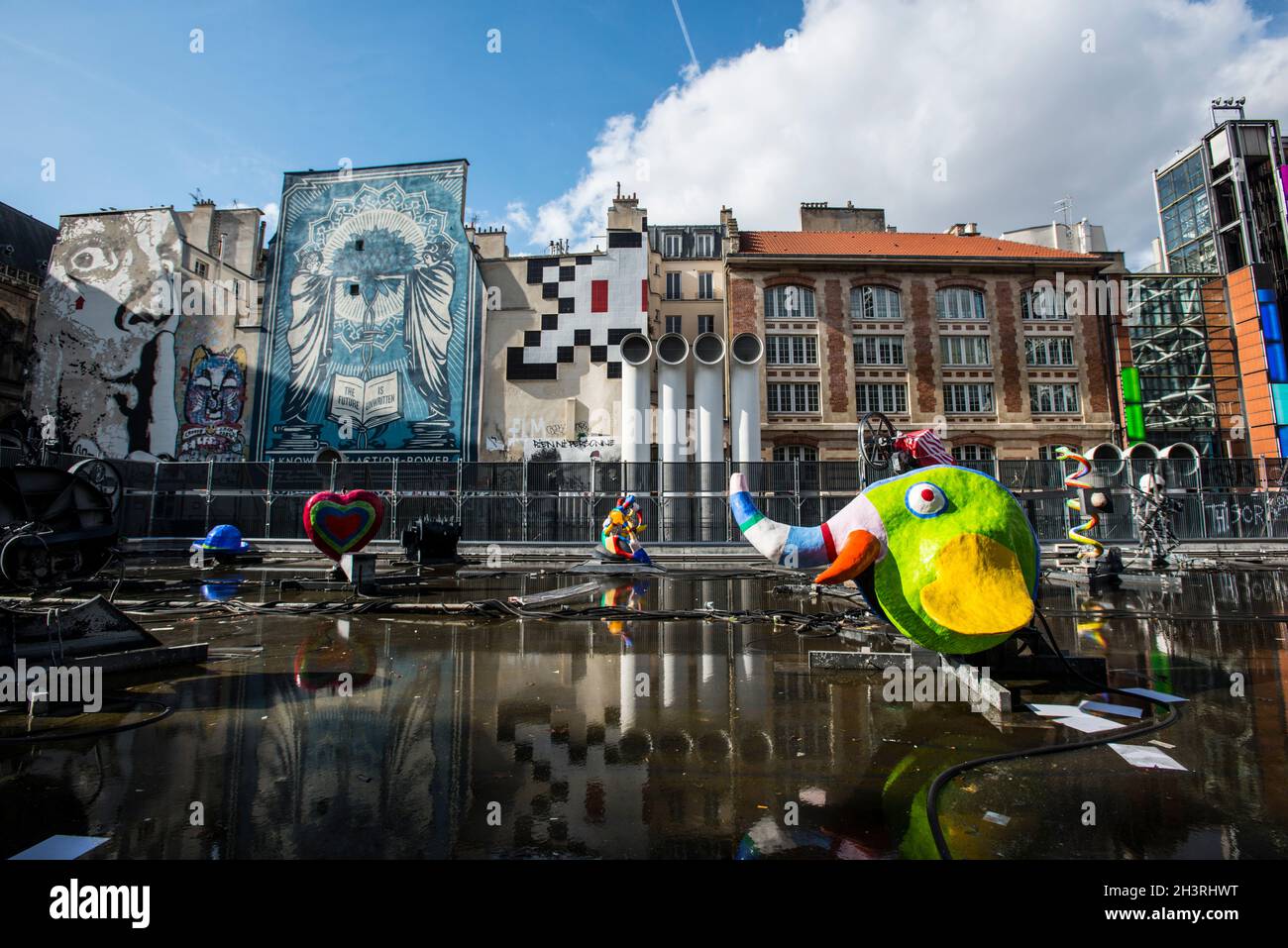 La Fontaine Stravinsky à Paris Banque D'Images