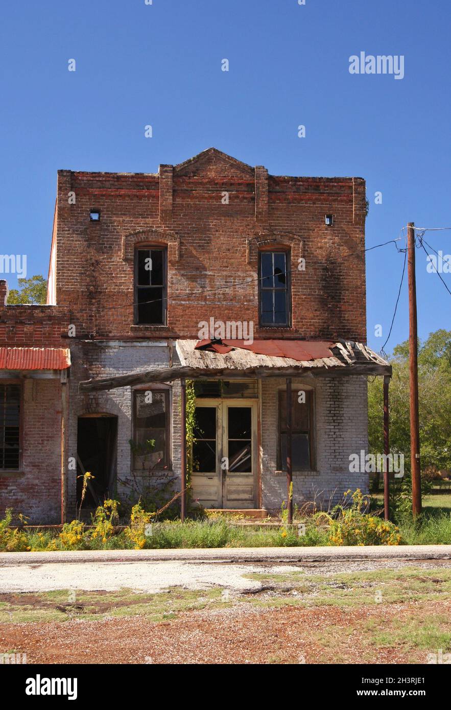 Bâtiments historiques dans la petite ville rurale du Texas Banque D'Images