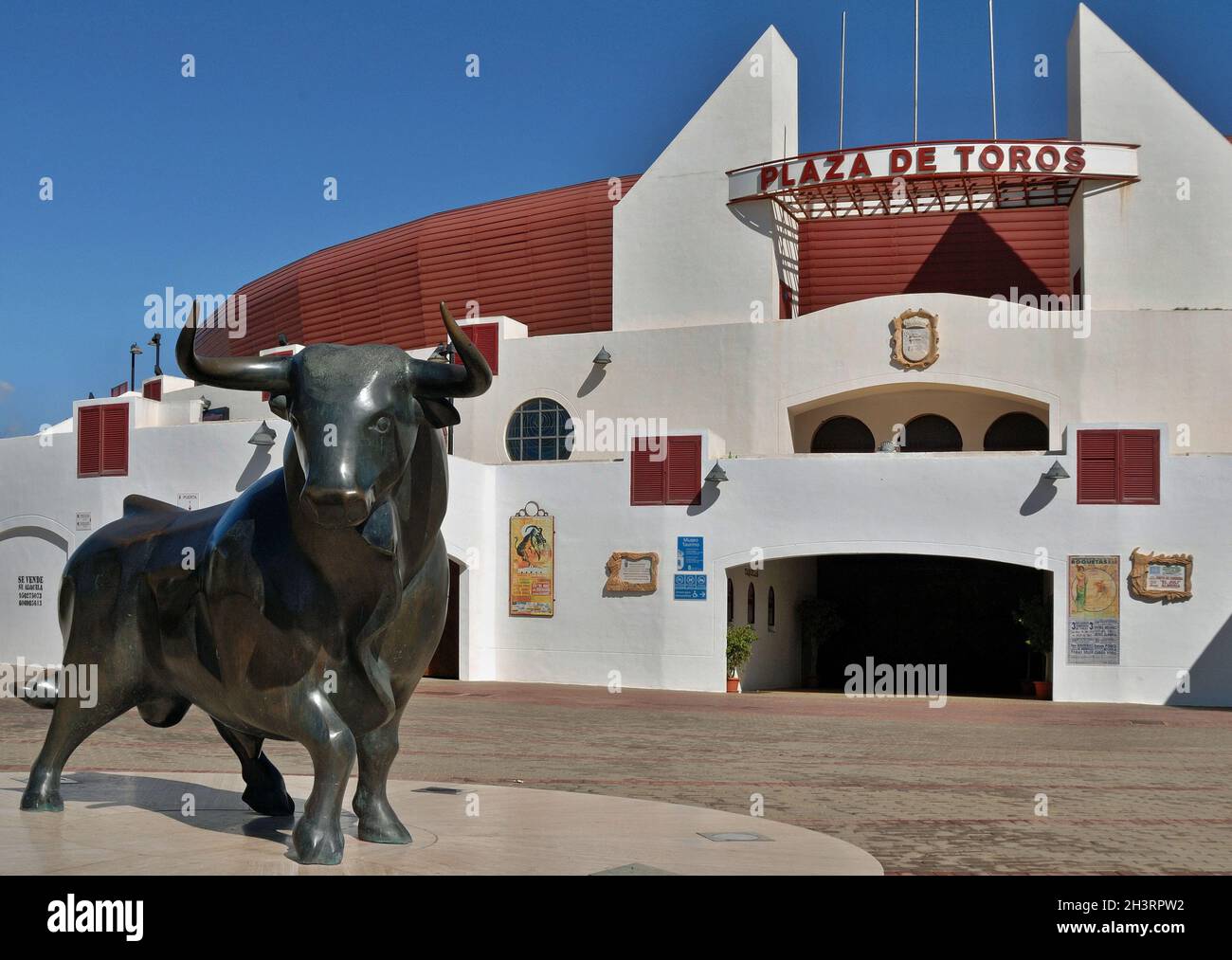 Arène historique de taureaux à Roquetas de Mar, Almeria - Espagne Banque D'Images