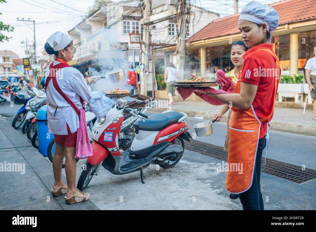Hot Pot servi dans un restaurant de Hua Hin.Hua Hin est une destination de voyage populaire en Thaïlande. Banque D'Images