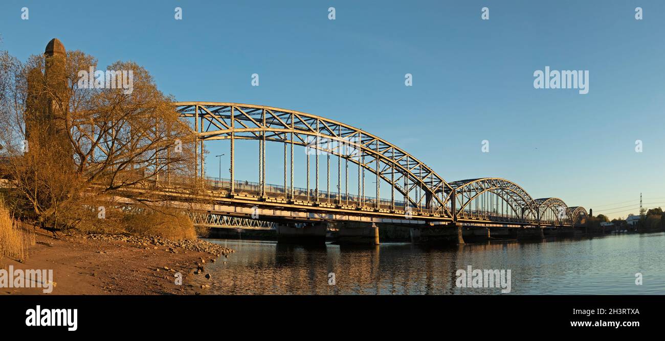 Old Harburg Elbe Bridge, Wilhelmsburg, Hambourg, Allemagne Banque D'Images