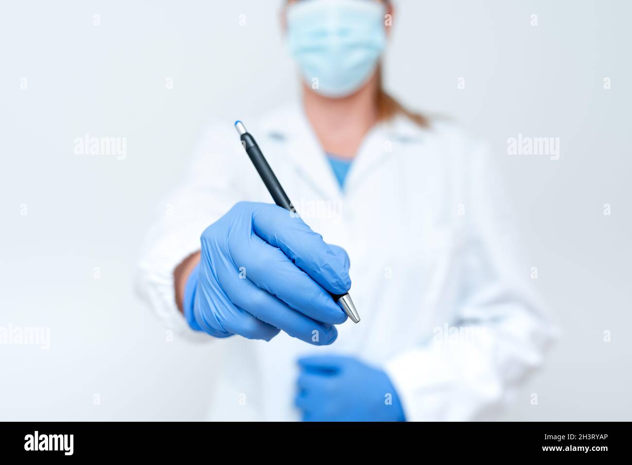 Démonstration d'idées médicales Présentation de nouvelles découvertes scientifiques présentations de laboratoire discussions scientifiques portant une profession Banque D'Images