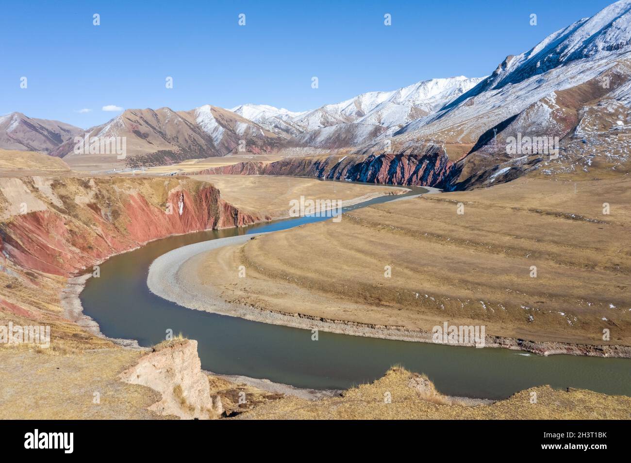 Magnifique paysage de la rivière nujiang au tibet Banque D'Images