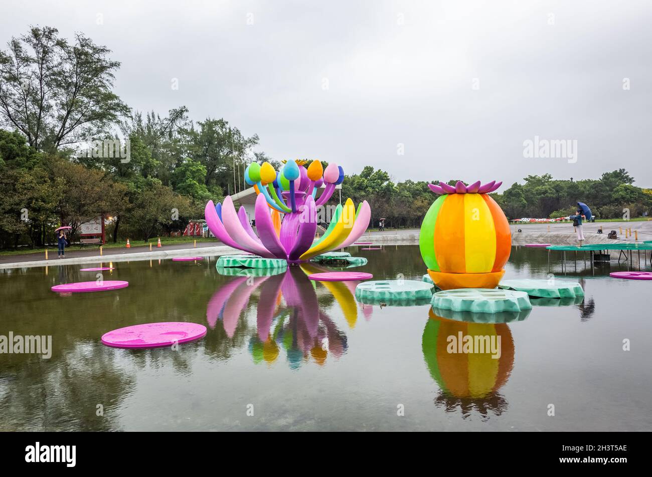 Taoyuan Land Art Festival en journée de pluie Banque D'Images