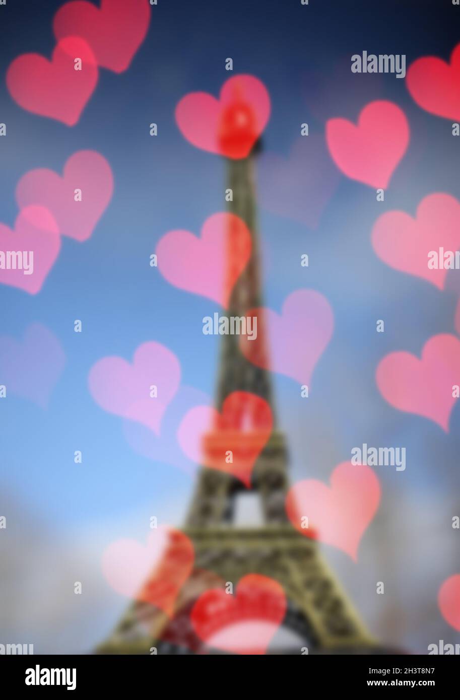 Tour Eiffel arrière-plan avec bokeh Banque D'Images