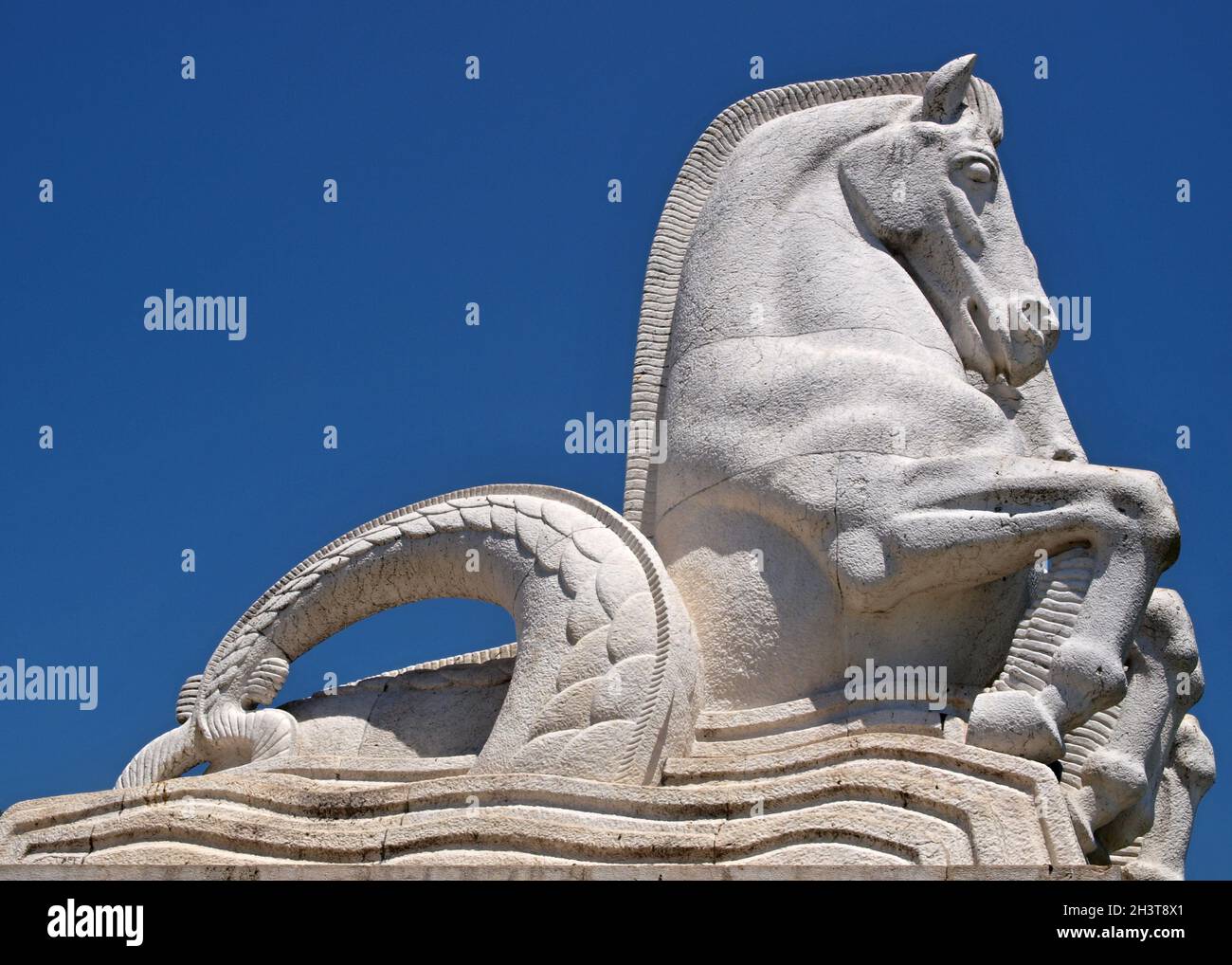 Statue de cheval noble à Belem Park, Lisbonne - Portugal Banque D'Images