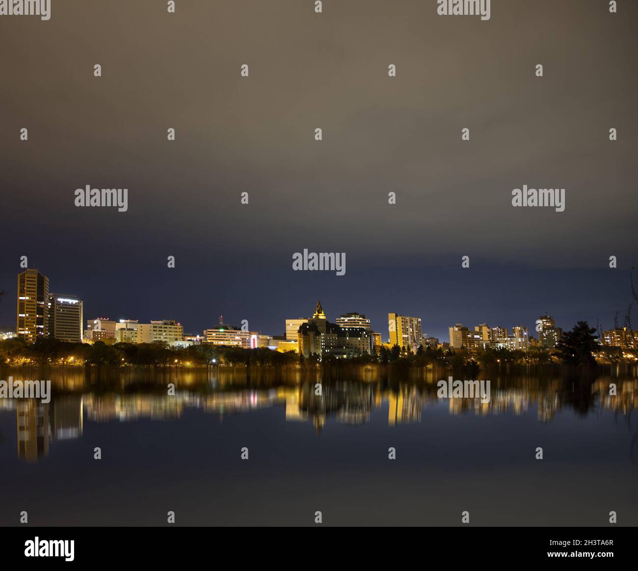 Photographie de nuit Saskatoon Banque D'Images