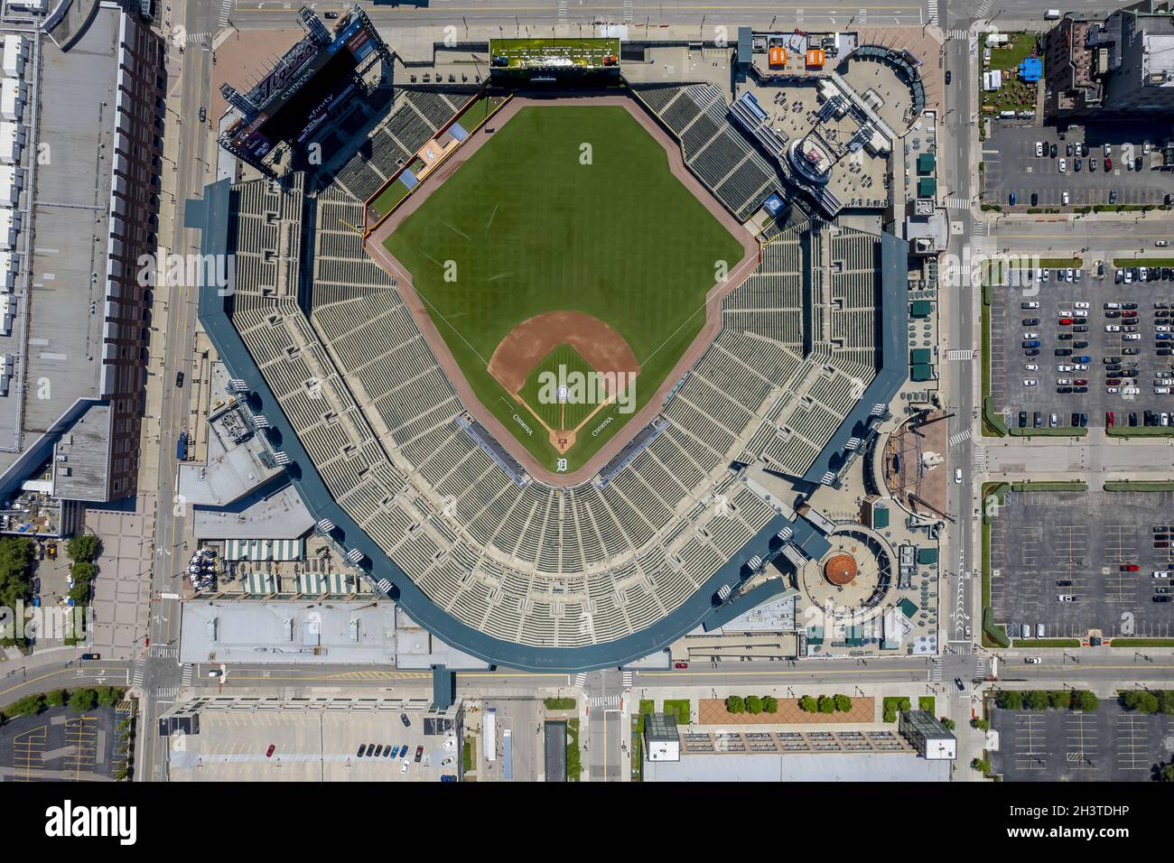 Vue aérienne de la maison des Detroit Tigers Comerica Park Banque D'Images