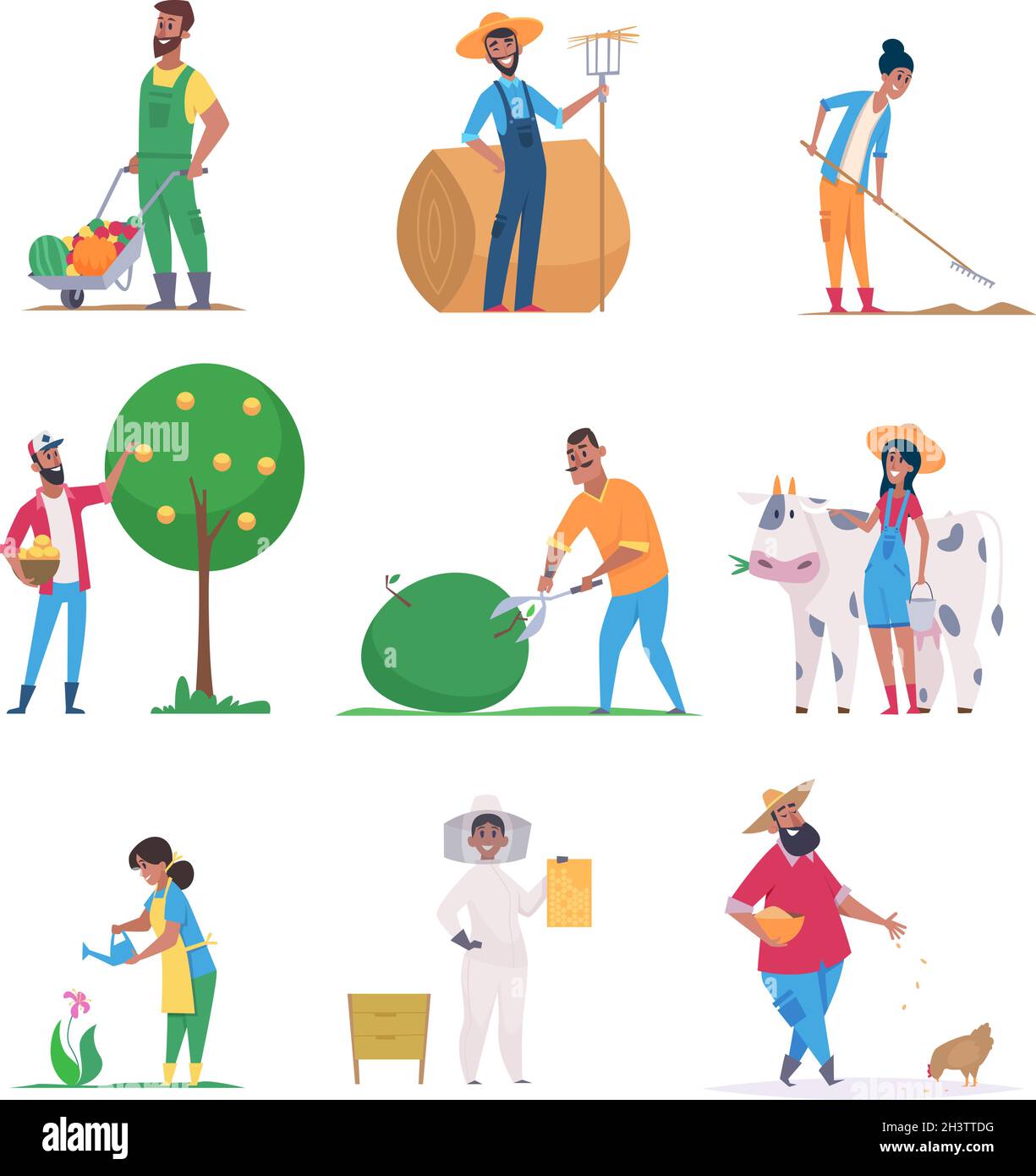 Jardiniers africains.Les agriculteurs noirs américains travaillant sur des personnages d'illustration de vecteur de champ Illustration de Vecteur Jardiniers africains.Les agriculteurs noirs américains travaillant sur des personnages d'illustration de vecteur de champ Illustration de Vecteur