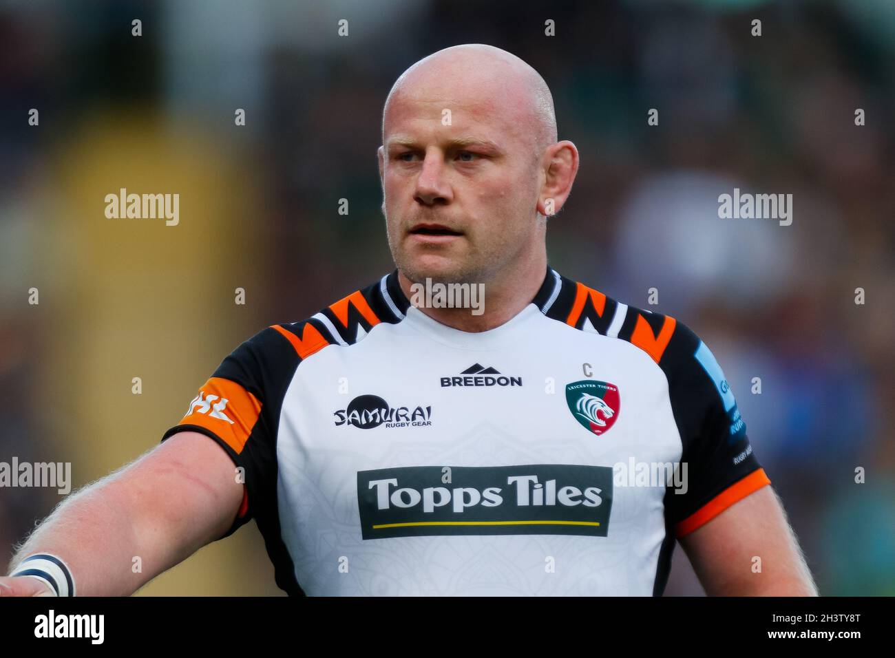 30 octobre 2021 ; Cinch Stadium à Franklin Gardens, Northampton, Angleterre ; Gallagher Premiership Rugby, Northampton Saints versus Leicester Tigers ; Dan Cole de Leicester Tigers Banque D'Images