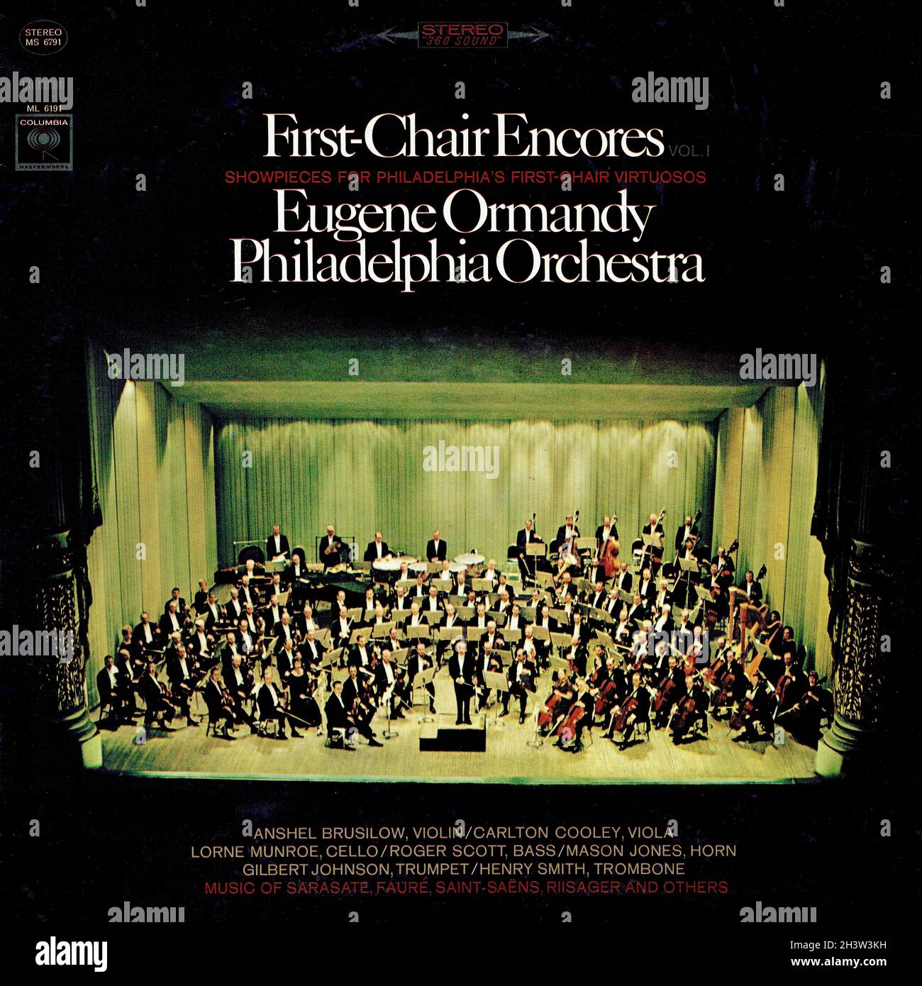 First chair Encores â€′ Sarasate â€′ Fauré â€′ Saint-Saâ€™ns â€′ Guilmant - Brusilow Johnson Smith Jones Columbia US 1 - musique classique Vintage Vinyl Record Banque D'Images