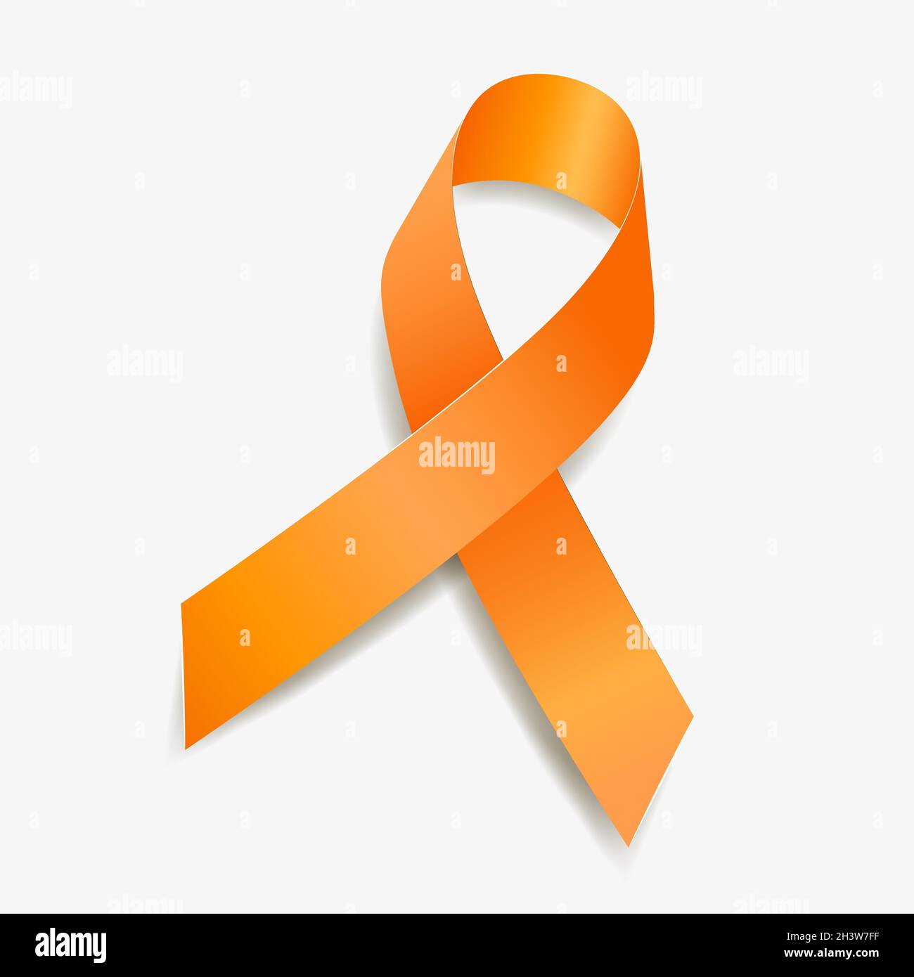 Ruban orange sensibilisation cancer du rein, leucémie, différence de  membre, sclérose en plaques, cancer de la peau.Isolé sur fond  blanc.Illustration vectorielle Image Vectorielle Stock - Alamy