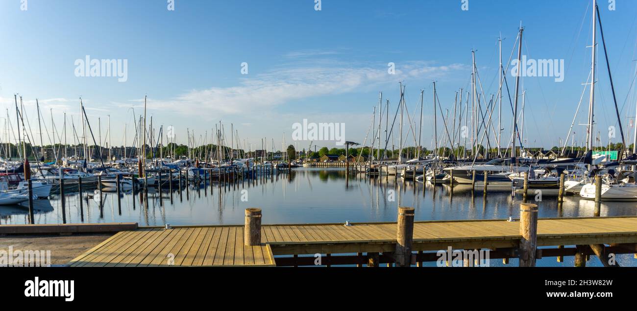 Vue sur le port de plaisance et le port de plaisance de Middelfart, dans le sud du Danemark Banque D'Images