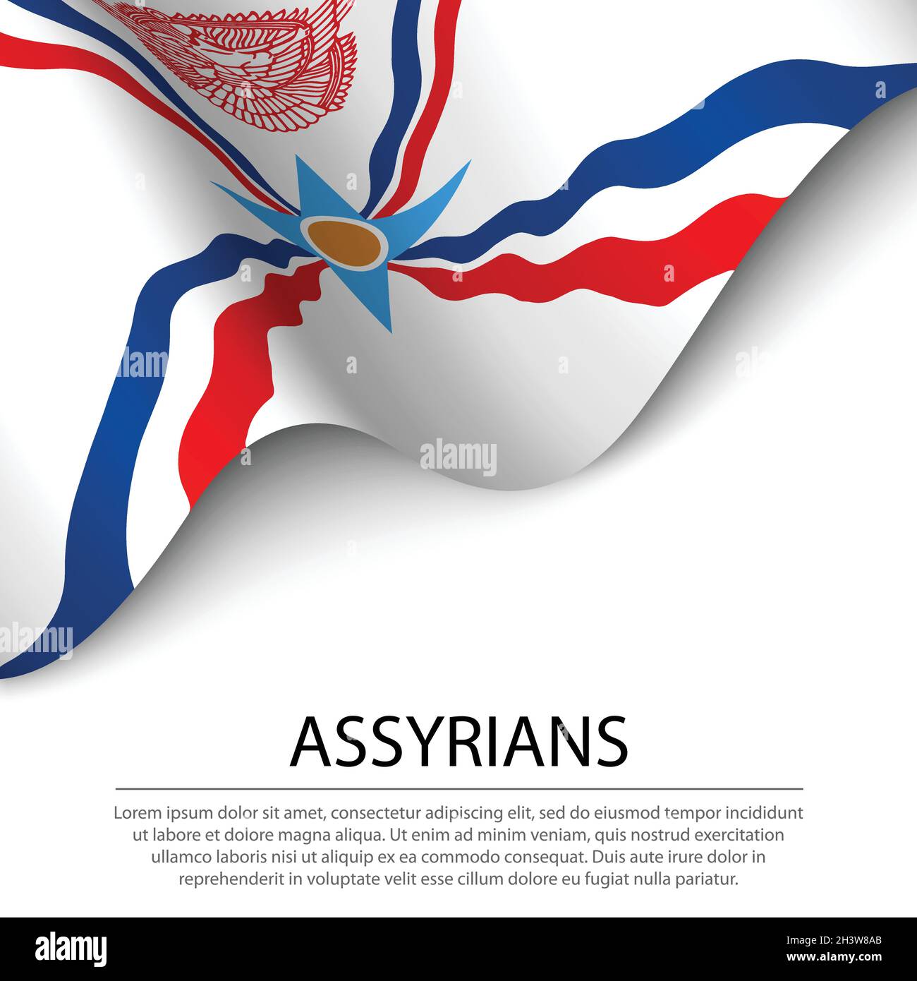 Lot De 4 Stickers Drapeau Assyrie – Pour Voiture, Moto, Valise Ou PC, Décoration Engagée