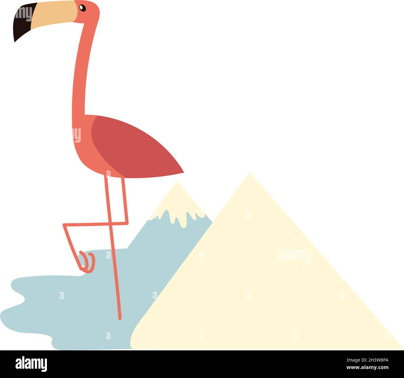 flamingo dans les montagnes Illustration de Vecteur