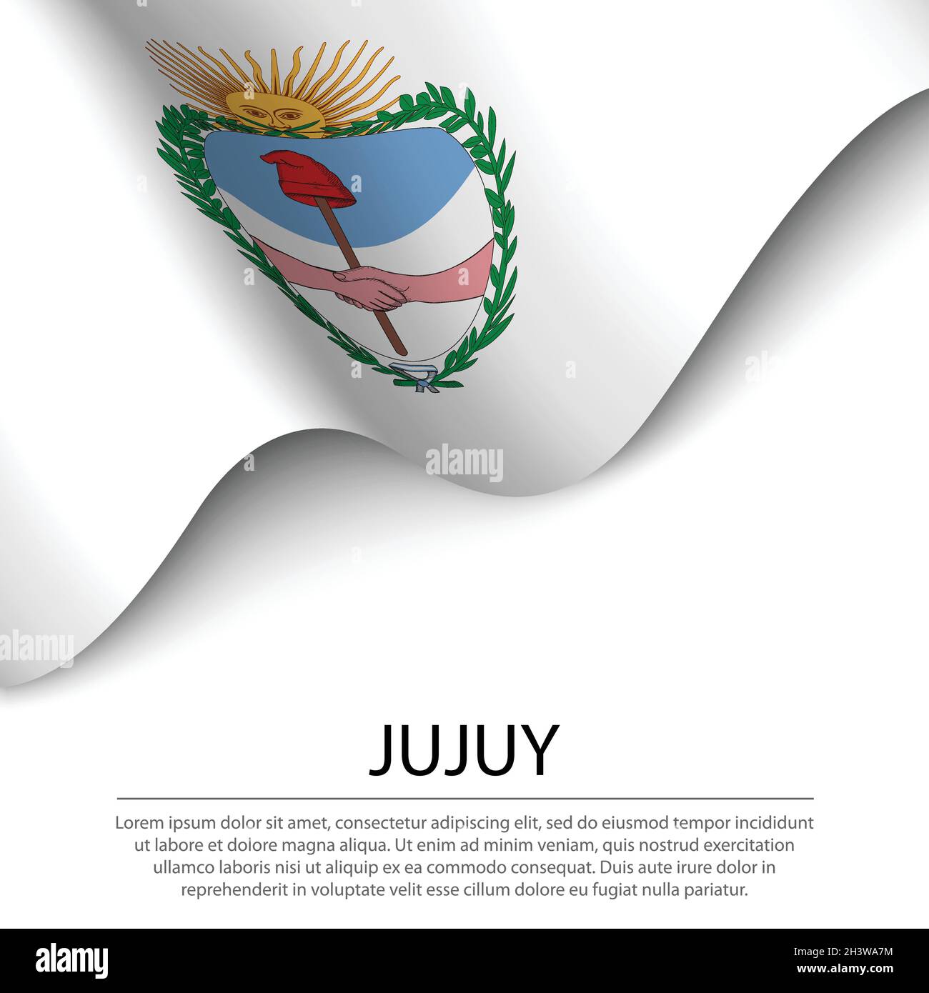 Drapeau de Jujuy est une région Argentine sur fond blanc.Modèle vectoriel de bannière ou de ruban Illustration de Vecteur