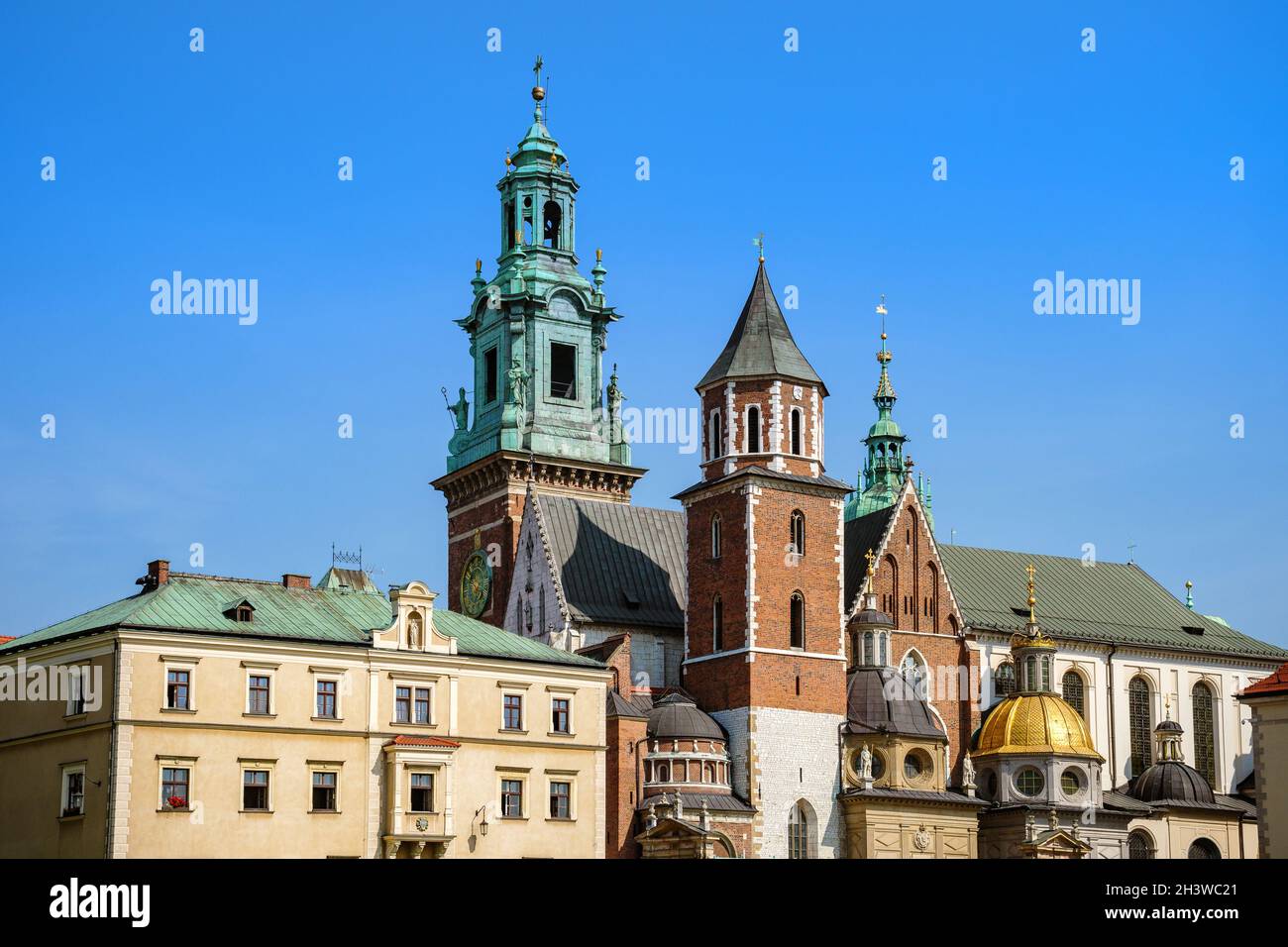 Cracovie, Pologne.26 août 2019.Le château royal de Wawel et la cathédrale de Wawel le jour d'été ensoleillé. Banque D'Images