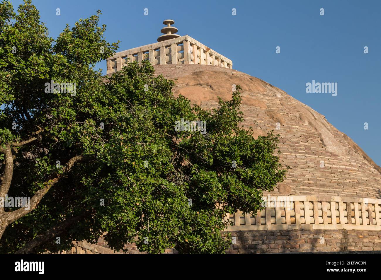 Super Stupa à Sanchi.Madhya Pradesh, Inde Banque D'Images