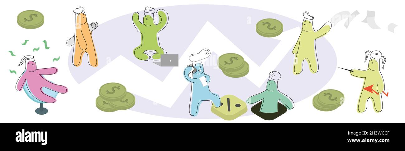 Hommes d'affaires abstraits, sélection d'éléments - Vector Banque D'Images