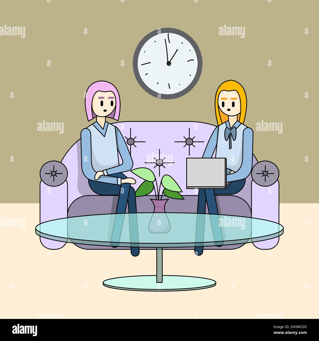 Travail à distance à la maison, nouvelle tendance - Vector Banque D'Images