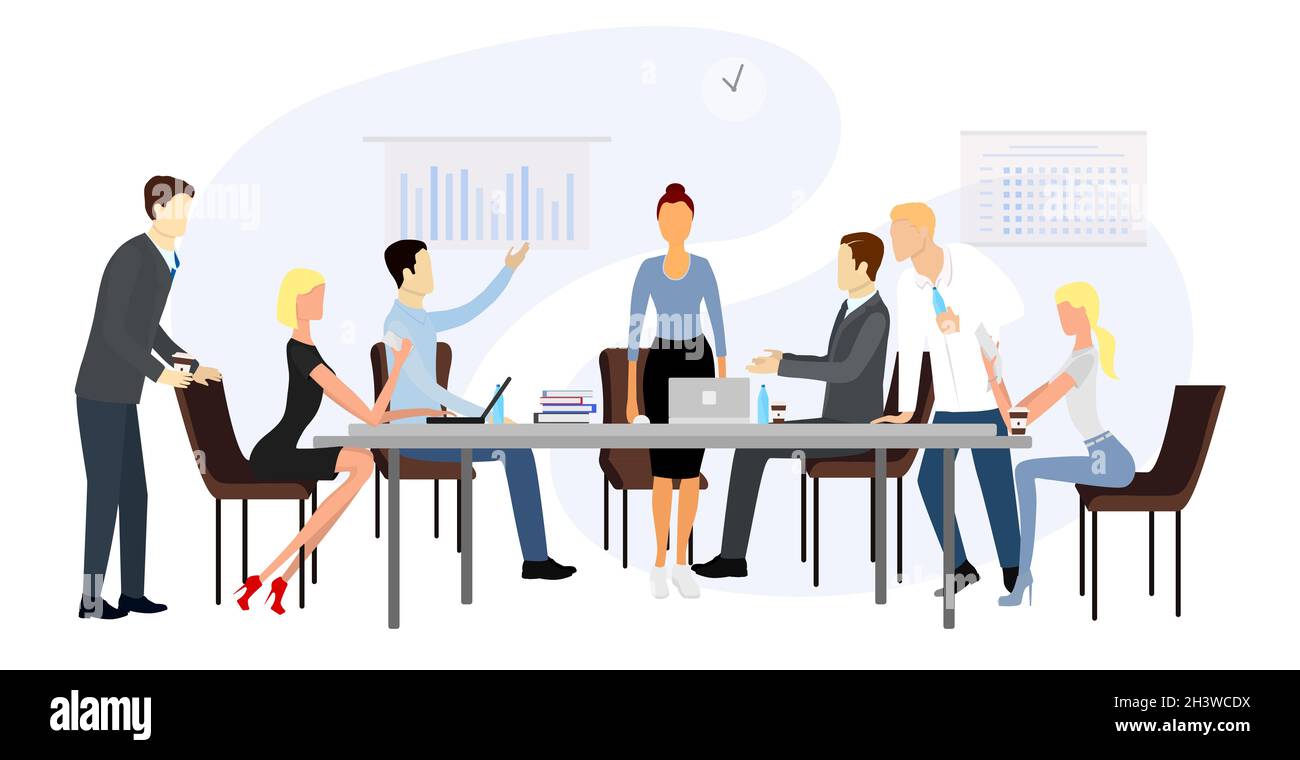 Présentation commerciale des performances financières à l'équipe - Vector Banque D'Images
