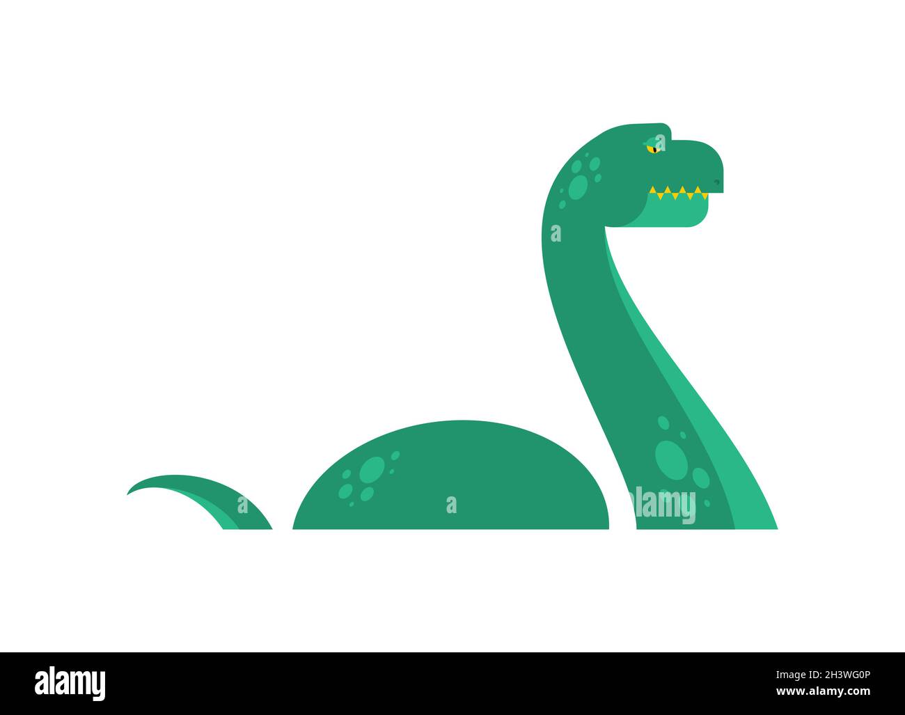 Le monstre du Loch Ness Nessie est isolé.Animal monstrueux Illustration de Vecteur