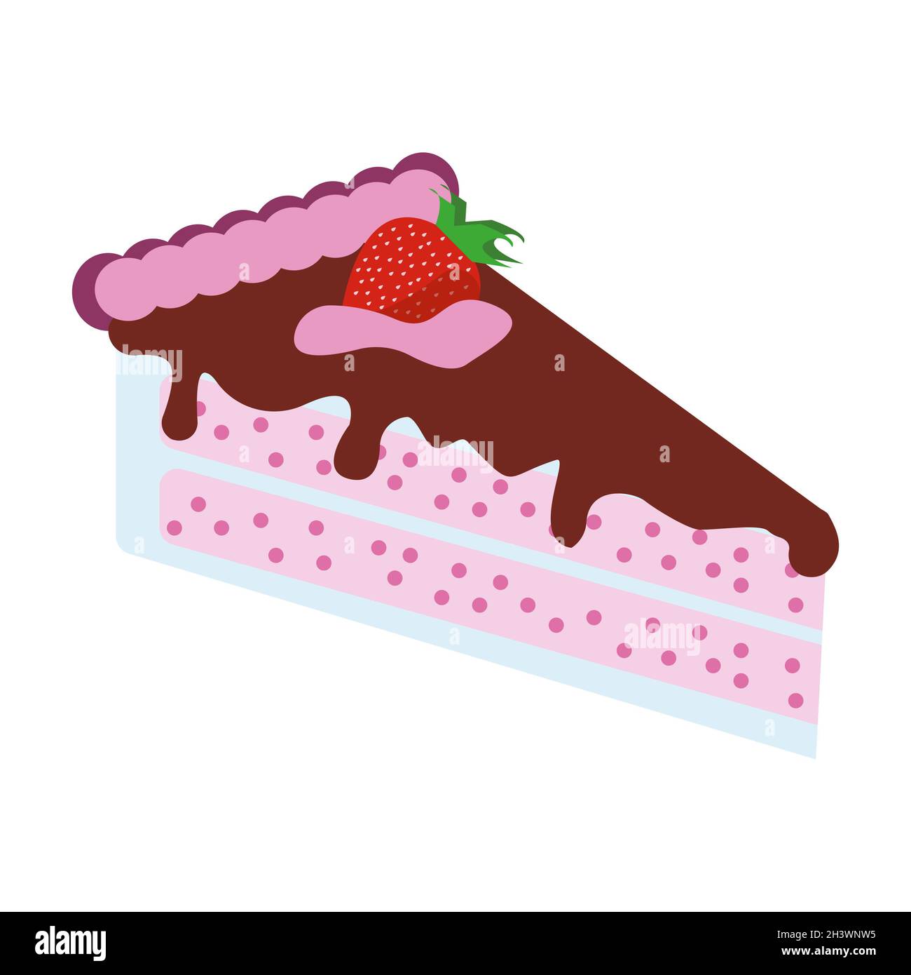 Pâtisserie à gâteau réaliste sur fond blanc - Vector Banque D'Images