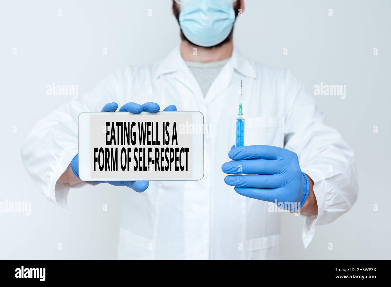 Legende Du Texte La Presentation De Bien Manger Est Une Forme De Respect De Soi Concept D Affaires Une Citation De Promouvoir Un Mode De Vie Sain Scientifique Demontrant Nouveau Photo Stock Alamy