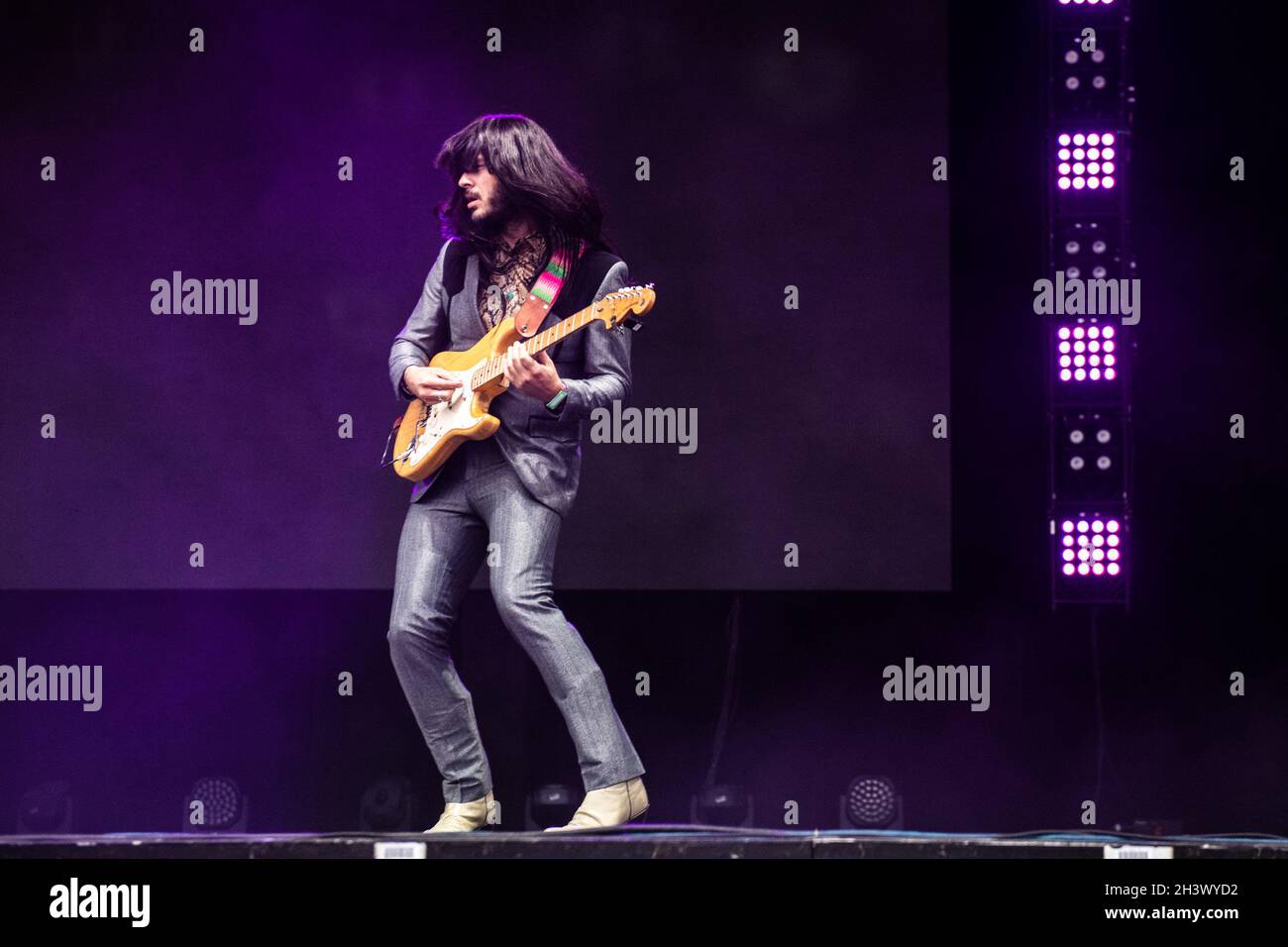 San Francisco, Californie, États-Unis.29 octobre 2021.MARK SPEER de Khruangbin se produit lors du festival de musique et d'arts Outside Lands 2021 au Golden Gate Park le 29 octobre 2021 à San Francisco, en Californie.Crédit : Chris Tuite/image Space/Media Punch/Alamy Live News Banque D'Images