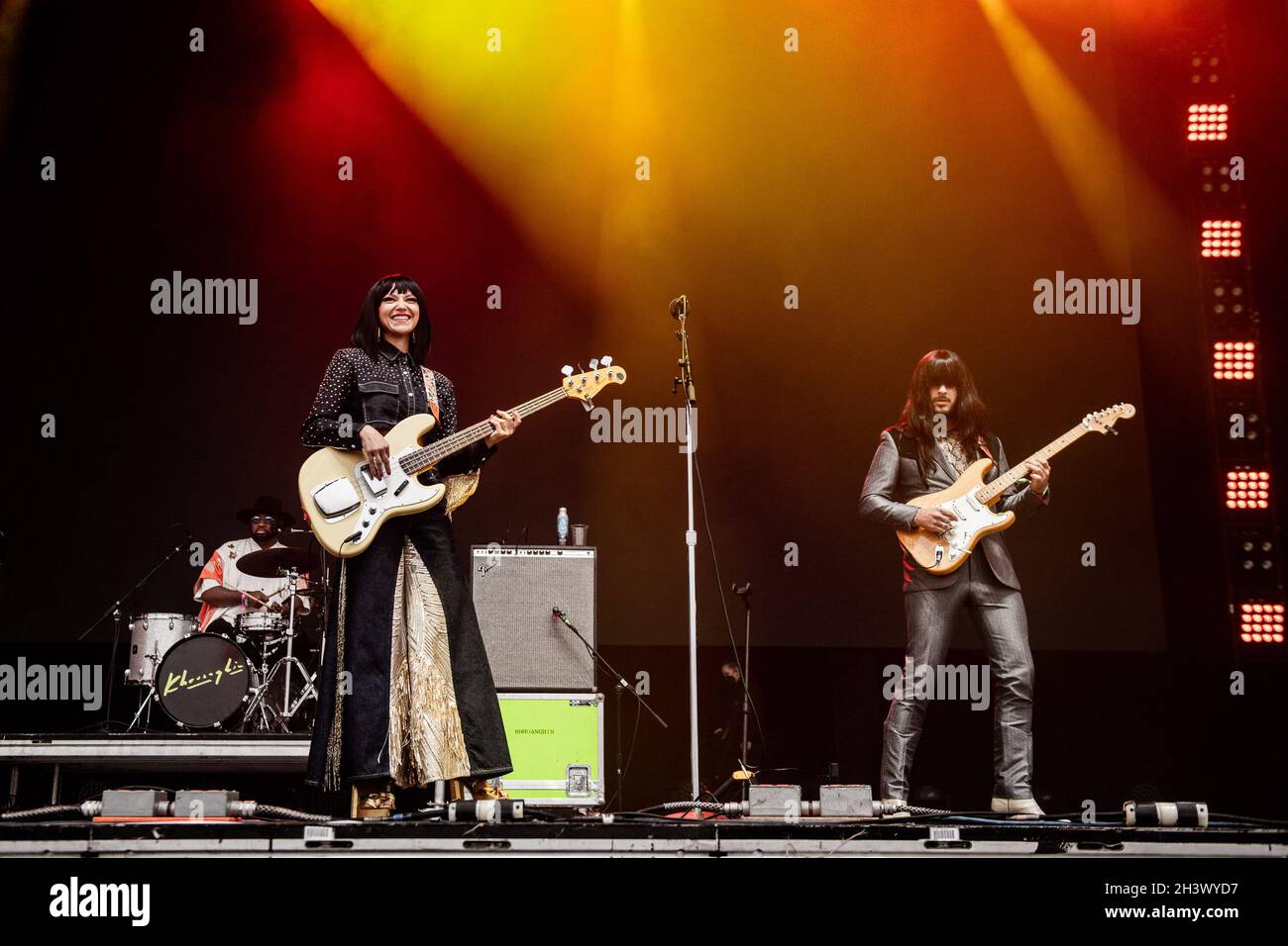 San Francisco, Californie, États-Unis.29 octobre 2021.MARK SPEER, DONALD '''DJ' JOHNSON et LAURA LEE de Khruangbin se produit lors du festival Outside Lands Music and Arts 2021 au Golden Gate Park le 29 octobre 2021 à San Francisco, Californie.Crédit : Chris Tuite/image Space/Media Punch/Alamy Live News Banque D'Images