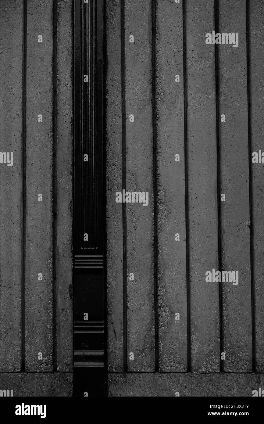 Gros plan noir et blanc de l'élément architectural, pour une vue abstraite minimale Banque D'Images