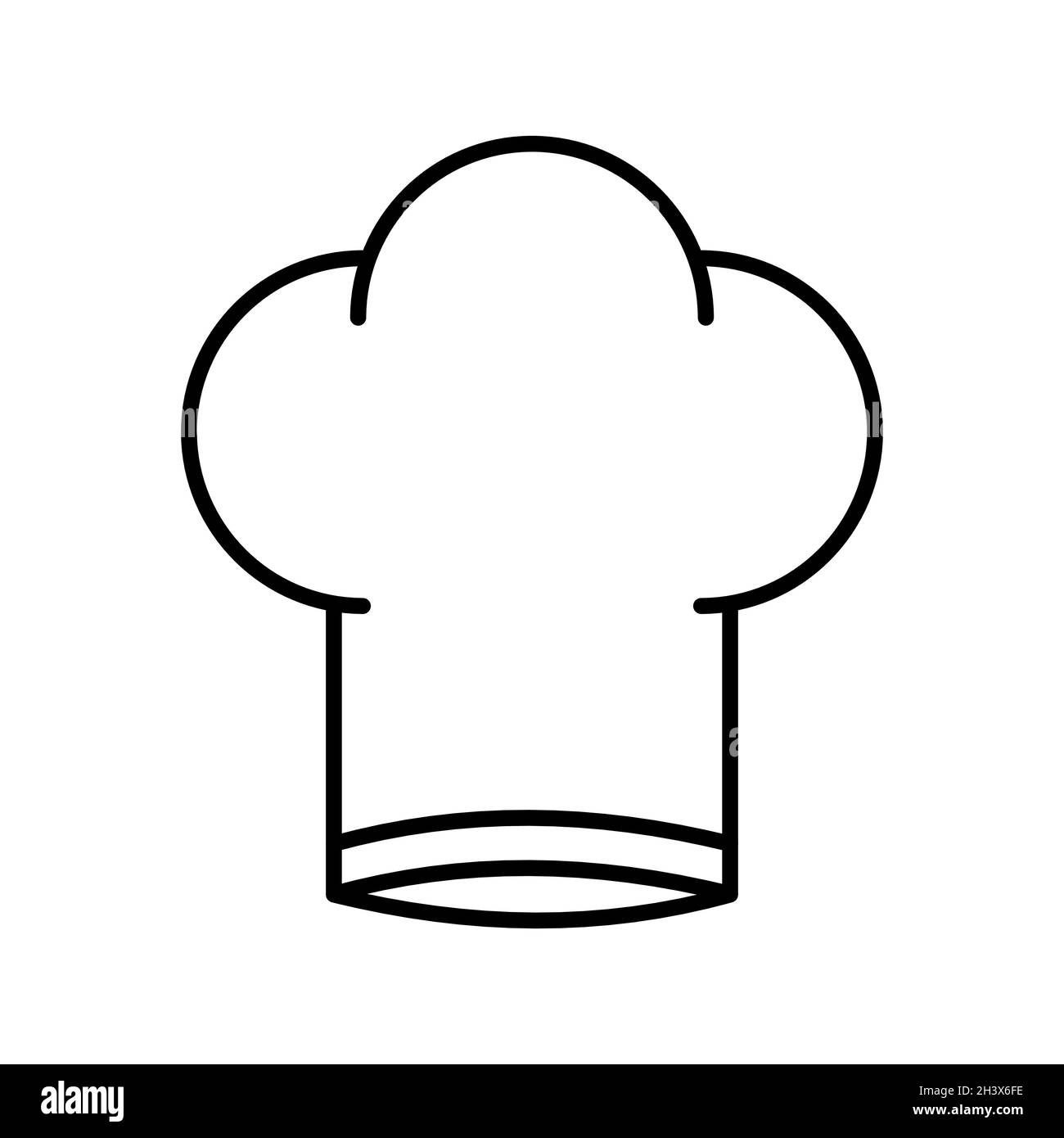 Icône chapeau de chef.Symbole de l'uniforme de la tête culinaire professionnelle.Illustration vectorielle isolée sur fond blanc. Illustration de Vecteur