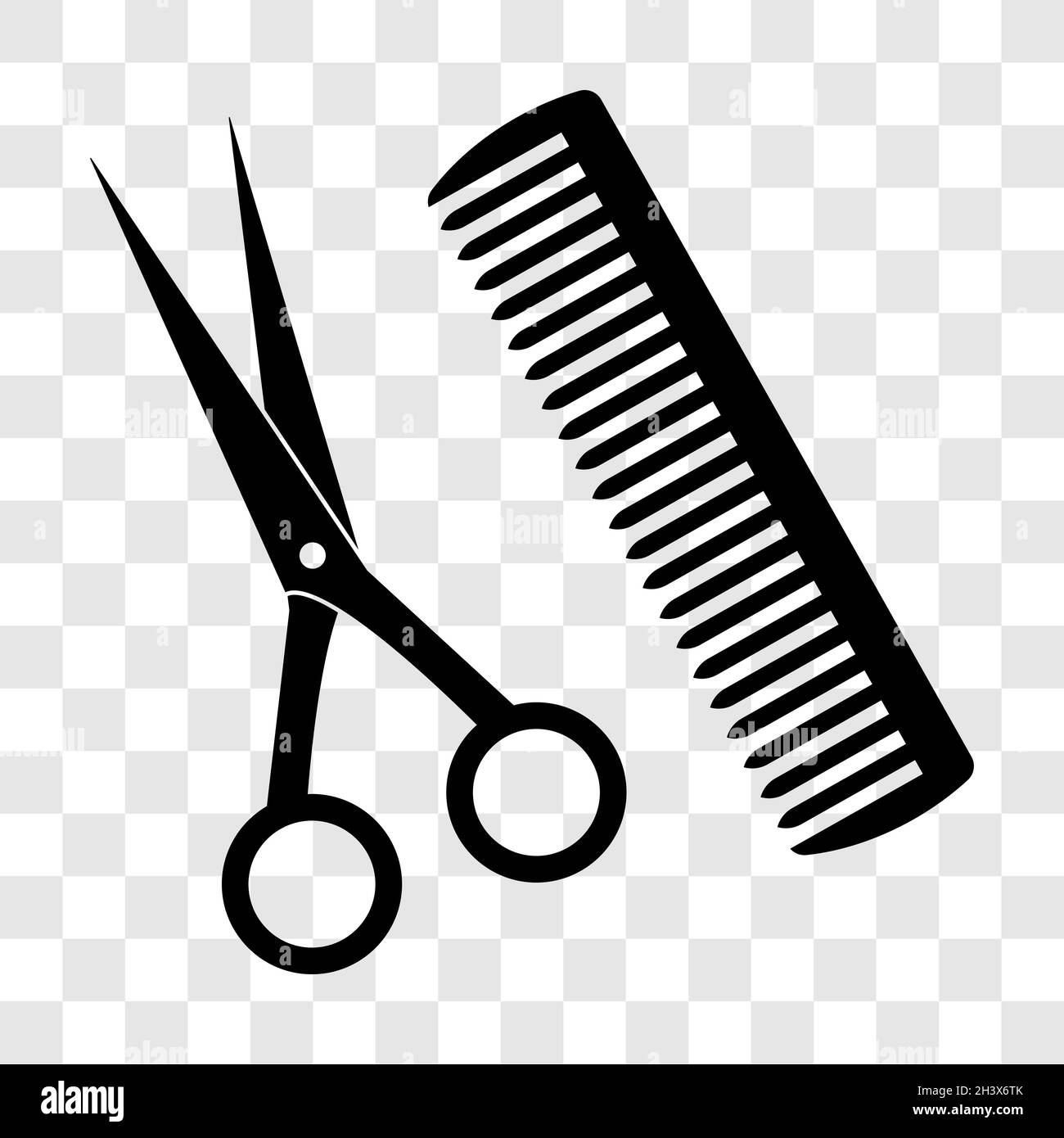 Icône ciseaux et peigne.Le symbole de l'équipement coiffeur du salon de  coiffure est isolé sur fond blanc.Illustration vectorielle Image  Vectorielle Stock - Alamy