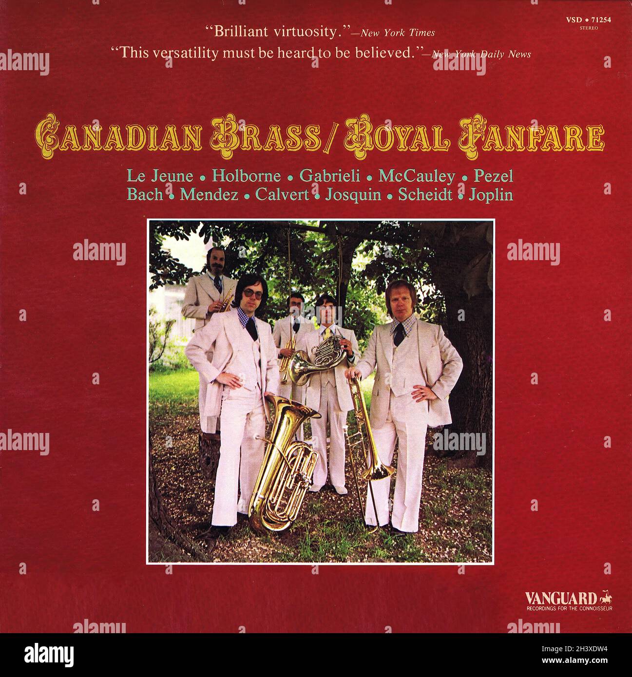 Fanfare royale Holborne Gabrieli Pezel Bach Calvert Scheidt - Canadian Brass Vanguard - musique classique Vintage Vinyl Record Banque D'Images