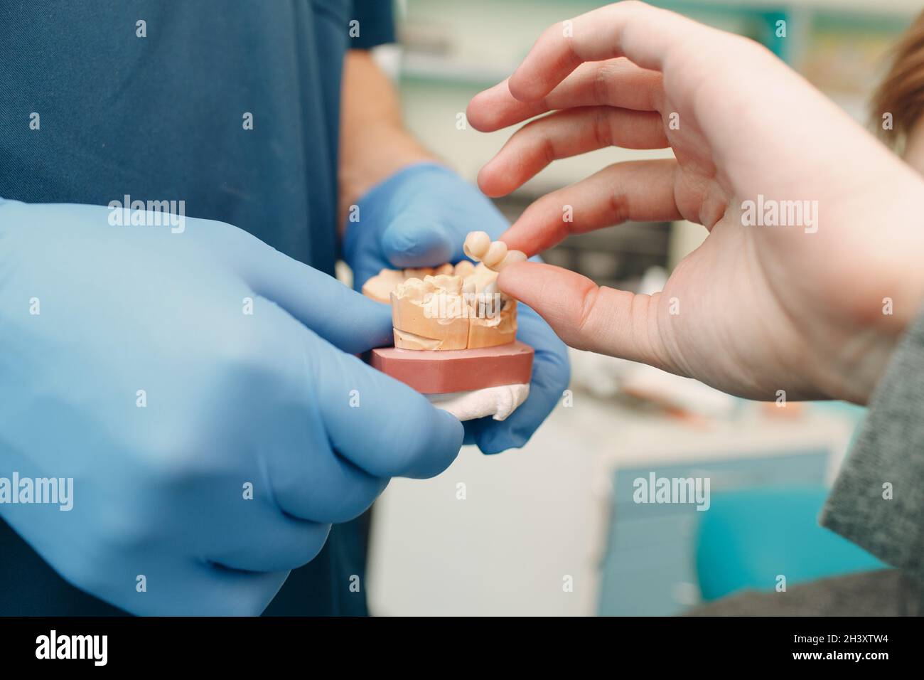 Dentisterie. Clinique dentaire. Médecin et patient. Santé des dents. Banque D'Images