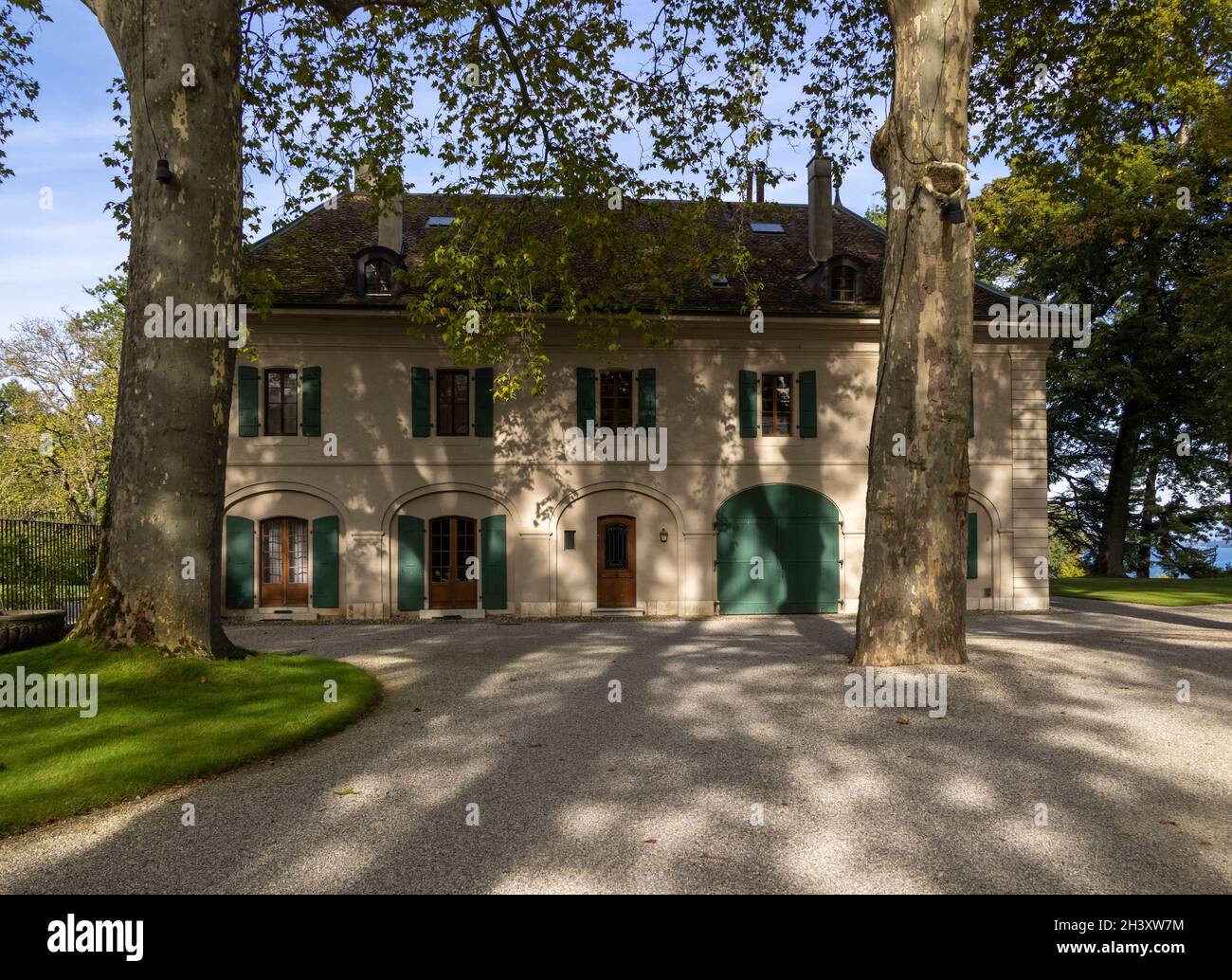 Calèche, Château de Crans, Canton de Vaud, Suisse Banque D'Images