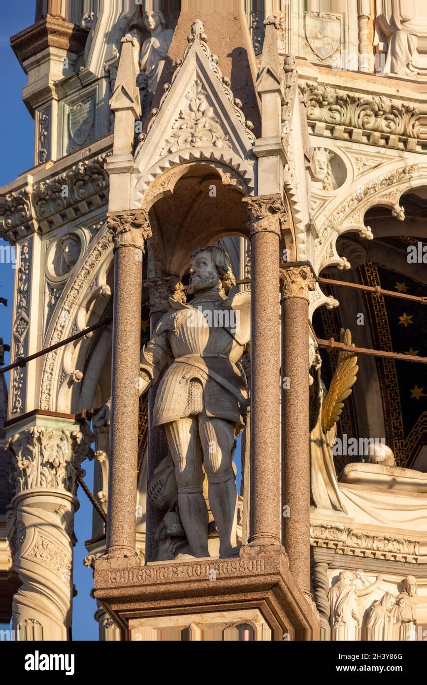 Detail, The Brunswick Monument, mausolée de style gothique de Charles II, Duc de Brunswick, jardin des Alpes, Genève, Suisse Banque D'Images