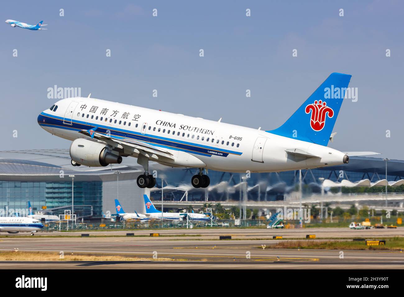 China Southern Airlines Airbus A319 aéroport de Guangzhou en Chine Banque D'Images