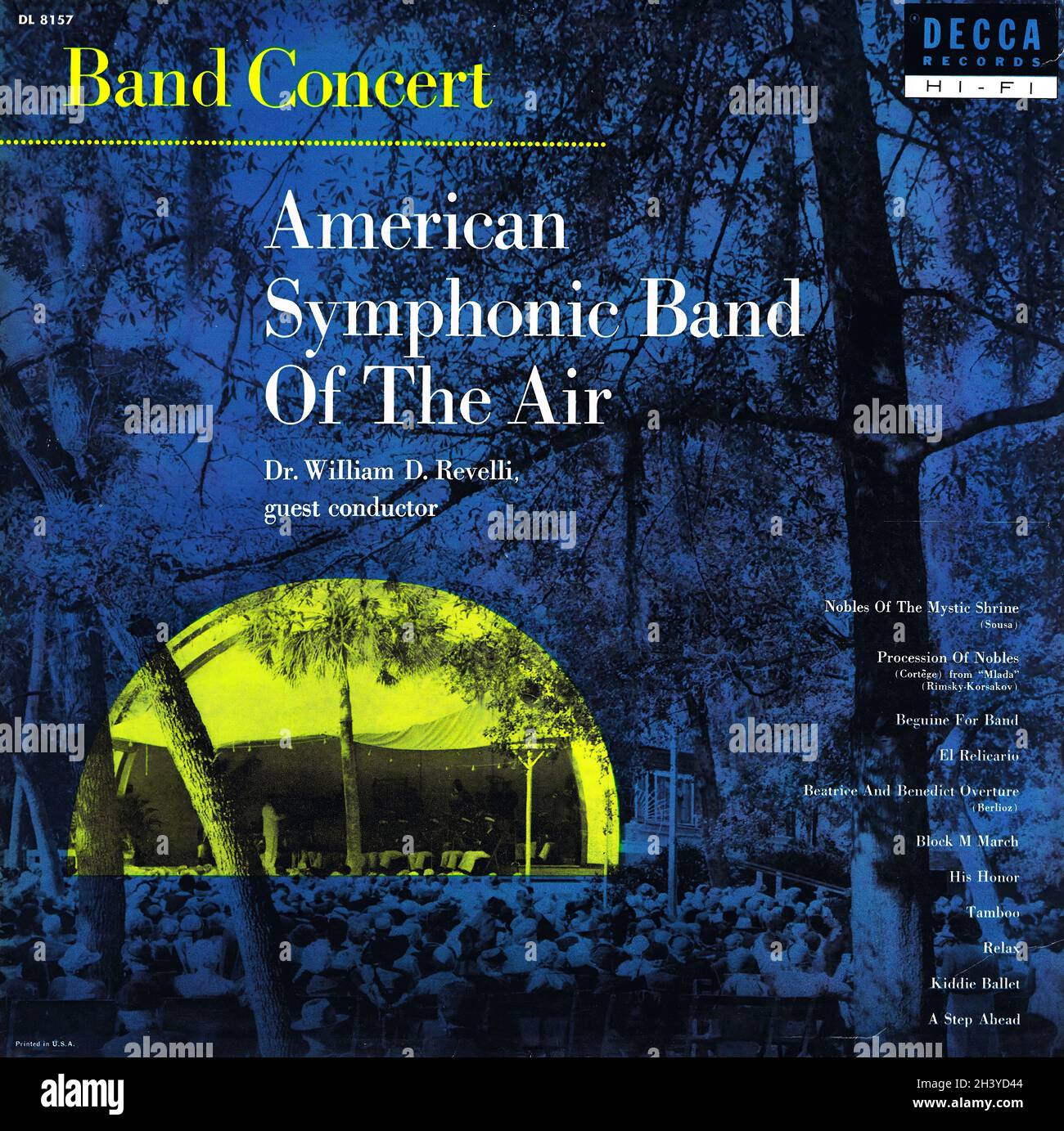 American Symphonic Band of the Air - Revelli Decca - Classical Music Vintage Vinyl Record Banque D'Images