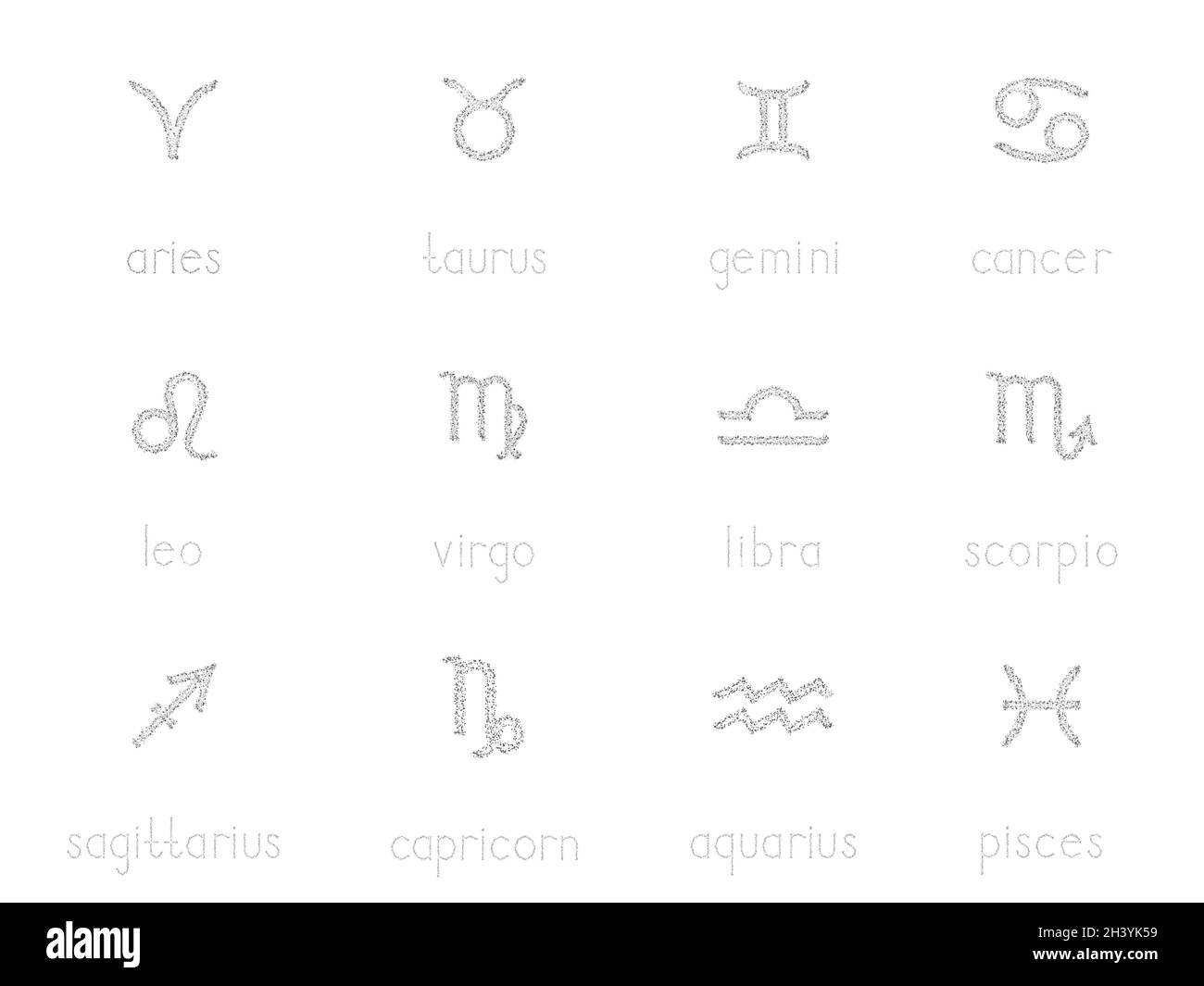 Ensemble vectoriel de signes du zodiaque sur fond blanc.Graphiques à ...