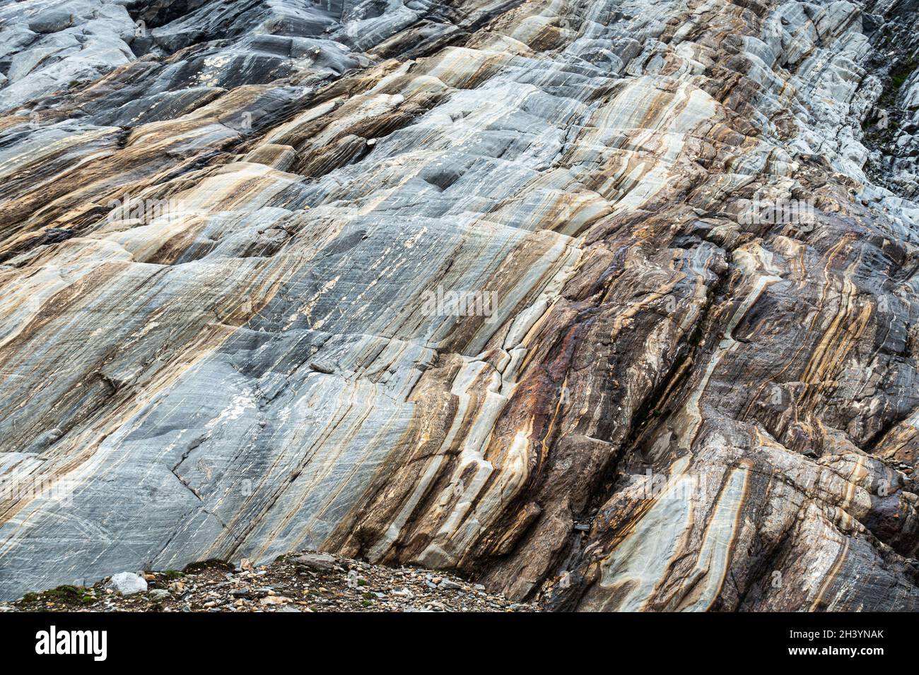 Roche face abrasée par l'ancien glacier, Hohe Mut, Ã–tztal, Autriche Banque D'Images