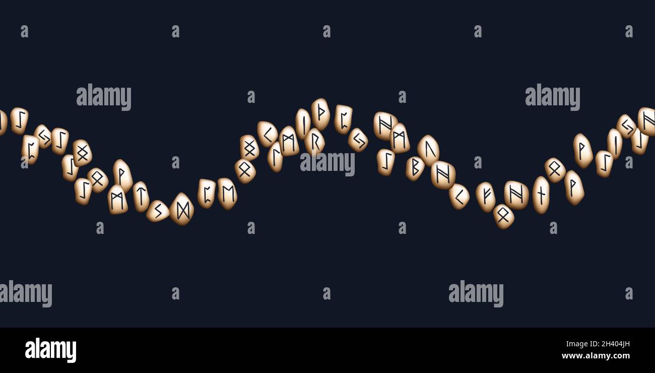 Forme d'onde de Runes sans couture modèle ethnique.Alphabet runique ...