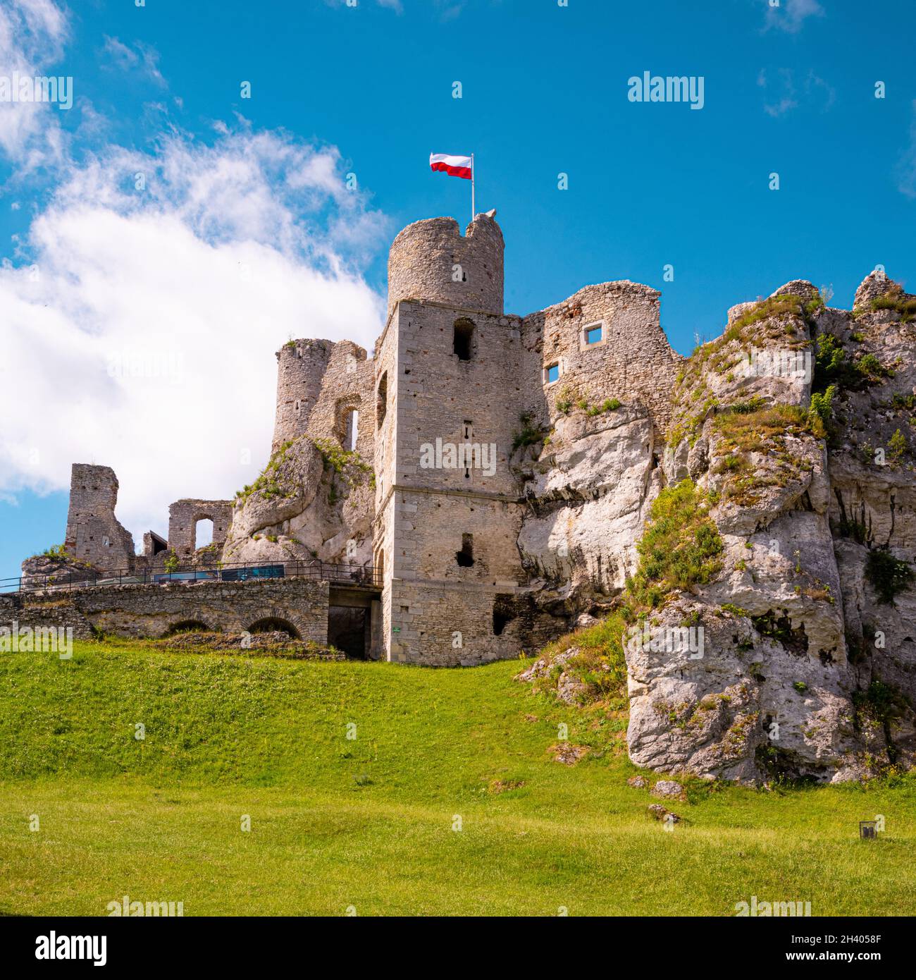 Vieux château des ruines d'ogrodzieniec Banque D'Images