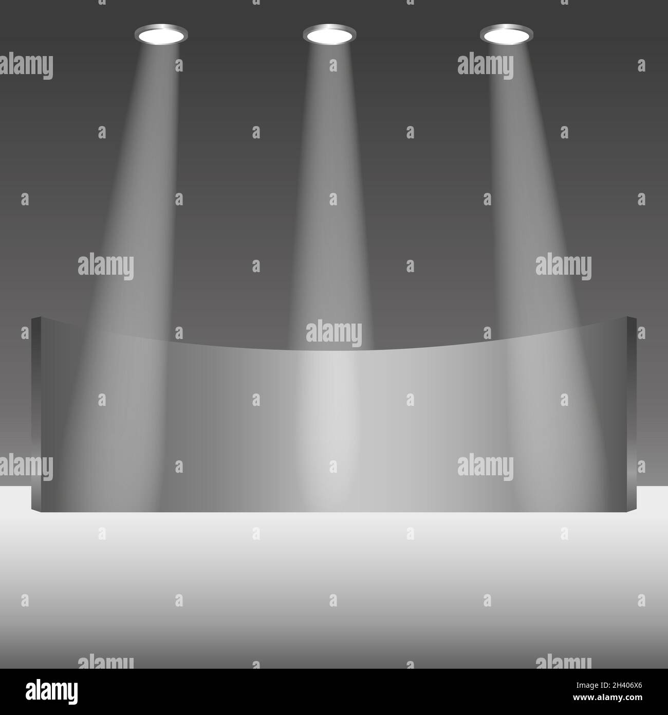 Studio lumineux réaliste avec spots - Vector Banque D'Images